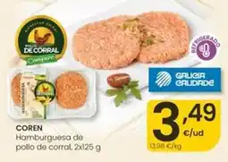 Eroski Coren - hamburguesa de pollo de corral oferta