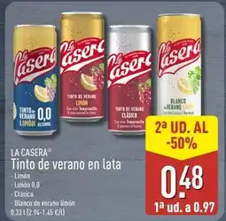 ALDI La casera - tinto de verano en lata oferta