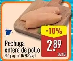 ALDI Pechuga entera de pollo oferta
