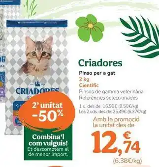 Criadores - pienso para gato