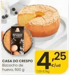 Eroski Casa do crespo - bizcocho de huevo oferta