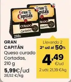 Autoservicios Familia Gran capitán - queso curado cortadas oferta