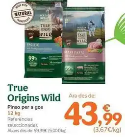 TiendAnimal True origins - wild pienso para perro oferta