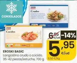Eroski Eroski basic - langostino crudo o cocido oferta
