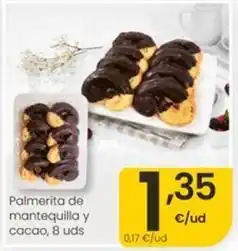 Eroski Palmerita de mantequilla y cacao oferta