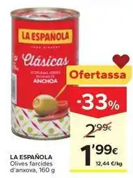 Caprabo La española - olives farcides d'anxova oferta