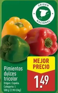ALDI Origen - pimientos dulces tricolor oferta