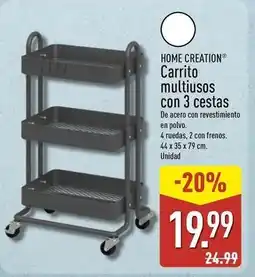 ALDI Home - carrito multiusos con 3 cestas oferta