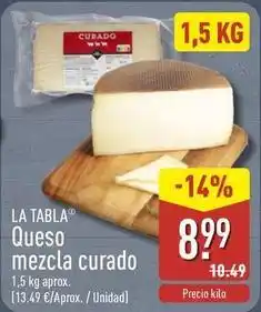 ALDI Queso mezcla curado oferta