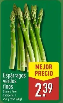 ALDI Origen - esparragos verdes finos oferta
