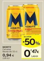 Caprabo Moritz - cervesa llauna oferta