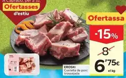 Caprabo Eroski - costella de porc trossejada oferta
