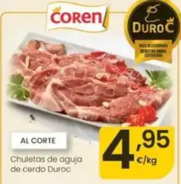 Eroski Chuletas de aguja de cerdo duroc oferta