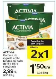 Caprabo Activia - gamma de iougurts amb bifidua en pack oferta
