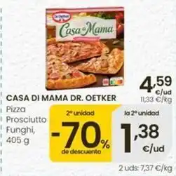 Eroski Casa di mama dr. oetker - pizza prosciutto funghi oferta