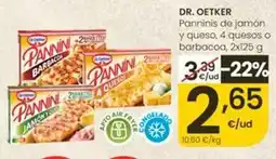 Eroski Dr oetker - panninis de jamon y queso oferta