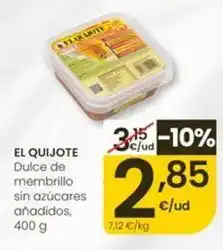 Eroski El quijote - dulce de membrillo sin azucares anadidos oferta