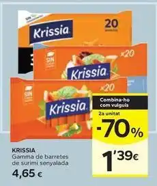 Caprabo Krissia - gamma de barretes de surimi senyalada oferta