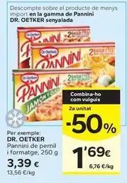 Caprabo Dr oetker - pannini de pernil i formatge oferta