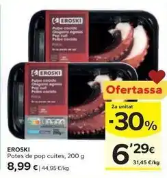 Caprabo Eroski - potes de pop cuites oferta