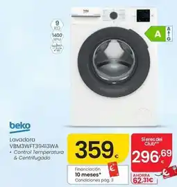 Eroski Beko - lavadora vbm3wft39413wa oferta
