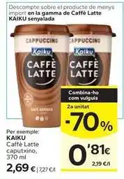 Caprabo Kaiku - caffe latte caputxino oferta