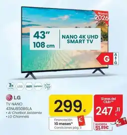 Eroski Lg - tv nano 43nu850b6la oferta