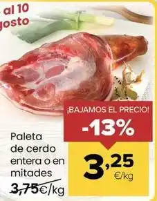 Autoservicios Familia Paleta de cerdo entera o en mitades oferta
