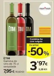 Caprabo Etim - gamma de vins oferta