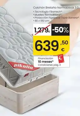 Eroski Pikolin - colchón bretaña normablock 3.0 oferta