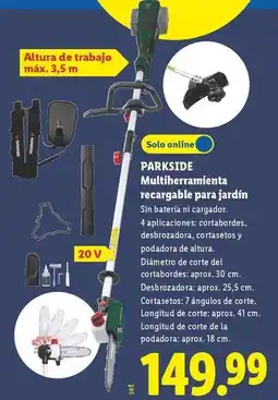 Lidl Parkside - multiherramienta recagabe para jardín oferta