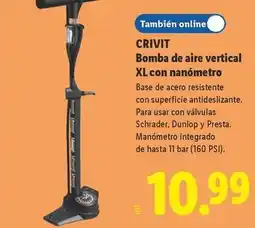 Lidl Crivit - bomba de aire vertical xl con nanometro oferta