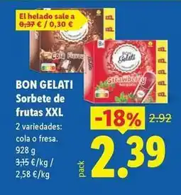 Lidl Sorbete de frutas xxl oferta