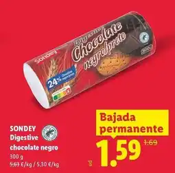 Lidl Sondey - digestive chocolate negro oferta