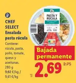 Lidl Chef select - ensalada pasta rucola oferta