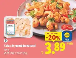 Lidl Colas de gambon natural oferta