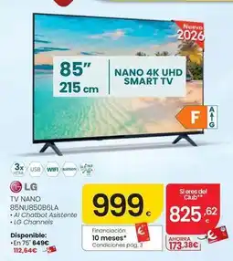 Eroski Lg - tv nano 85nu850b6la oferta