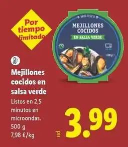 Lidl Mejillones cocidos en salsa verde oferta