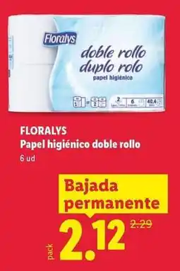 Lidl Floralys - papel higiénico doble rollo oferta