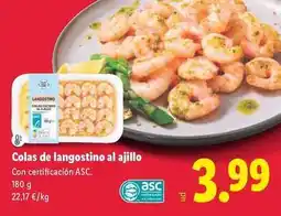 Lidl Colas de langostino al ajillo oferta