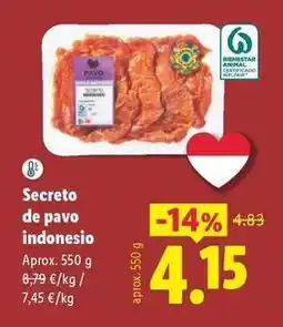 Lidl Secreto de pavo indonesio oferta