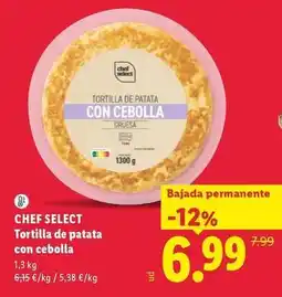 Lidl Chef select - tortilla de patata con cebolla oferta