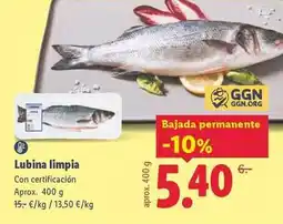 Lidl Lubina limpia oferta