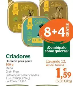 TiendAnimal CRIADORES Húmedo para perro oferta