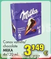Congelados Copos Milka - conos vainilla/ chocolate oferta