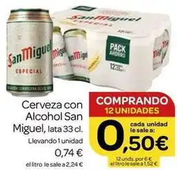 Supermercados El Jamón San miguel - cerveza con alcohol oferta