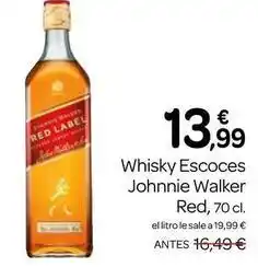 Supermercados El Jamón Johnnie walker - whisky escoces red oferta