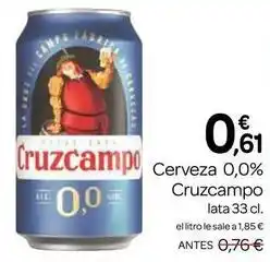 Supermercados El Jamón Cruzcampo - cerveza 0,0% oferta