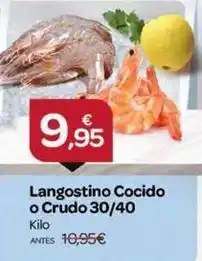 Supermercados El Jamón Langostino cocido o crudo 30/40 oferta