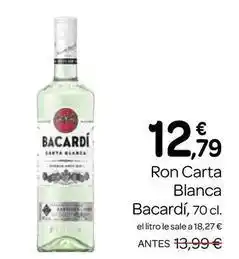 Supermercados El Jamón Bacardi - ron carta blanca oferta